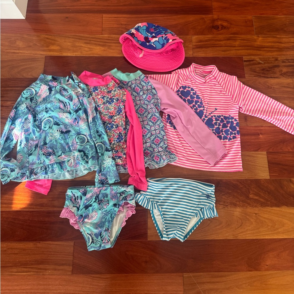 Coolibar Bundle of Rashguards, Swimsuit Bottoms, and Hat